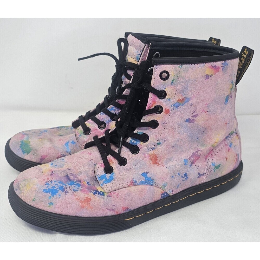 Dr. Martens Women’s 8 Sheridan Confetti Suede Casual Lace Up Combat Boots